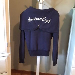 American Eagle Navy Blue Hoodie Sweatshirt Size S
